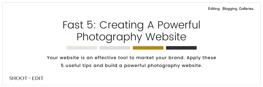 Fast 5: Creating A Powerful Photography Website