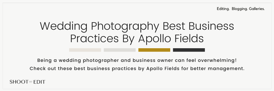 Wedding Photography Best Business Practices By Apollo Fields